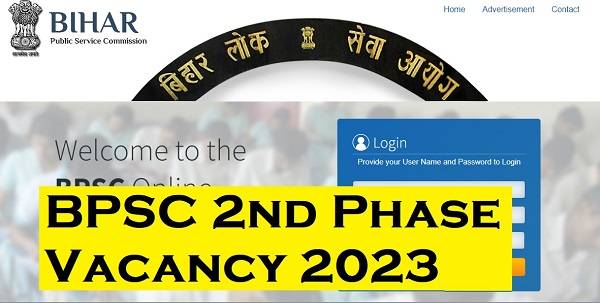 BPSC 2nd Phase Vacancy 2023