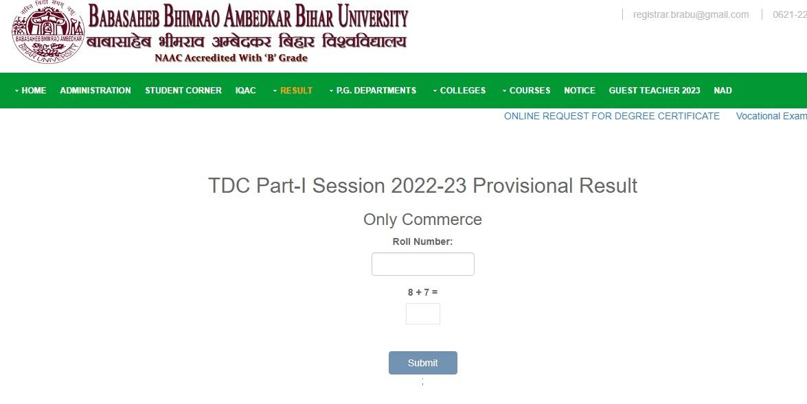 BRABU TDC Part 1 Result 2022 25