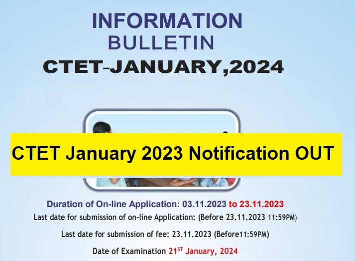 CTET January 2023 Notification Online Form