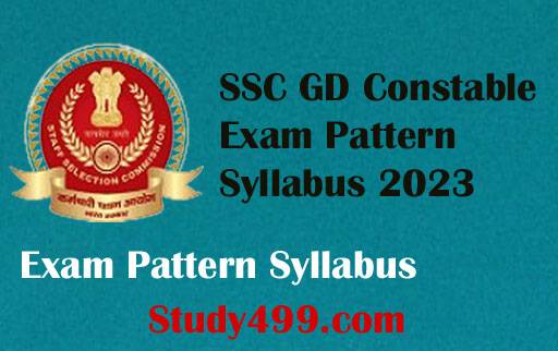 SSC GD Constable Exam Pattern Syllabus 2023 