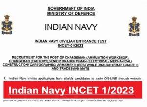Indian Navy INCET 1/2023 Notification