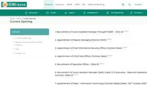 IDBI Bank JAM Recruitment 2024 Notification Out for Junior Assistant Manager, Apply Online