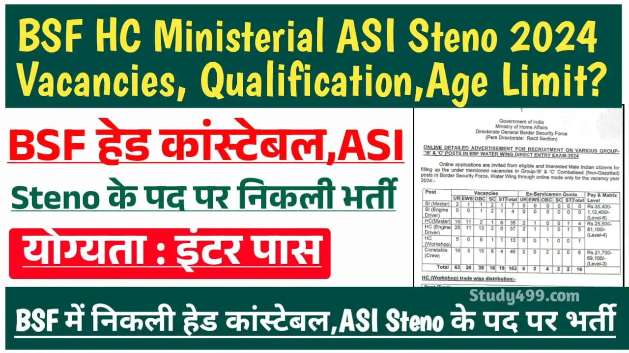 BSF HC Ministerial ASI Steno 2024