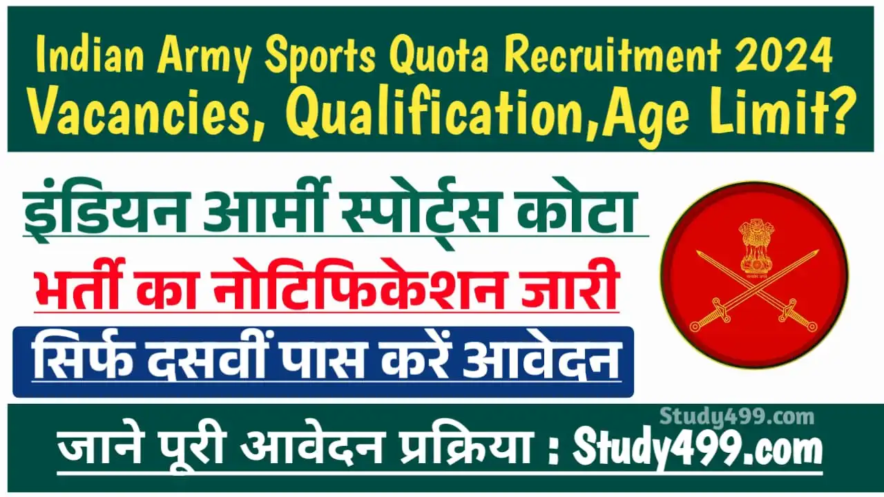 Indian Army Sports Quota Recruitment 2024