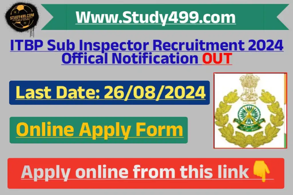 ITBP SI Sub Inspector Hindi Translator Recruitment 2024
