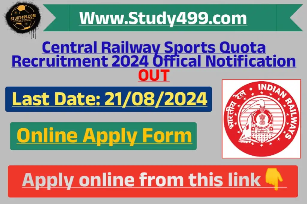 Central Railway Sports Quota Recruitment 2024
